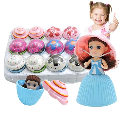 AZIDWERYQ 12pcs/Set Princess Dolls, Cupcake Princess Doll Spielzeug, Überraschung transformierender Duftkuchenpuppenspielzeug lustiges Spielgeschenk für 3 Jahre alte Mädchen Prinzessin Cupcake -Spiel von AZIDWERYQ