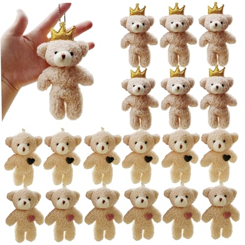 AZIDWERYQ 18 Stcs Mini Teddybär Spielzeug, 4,7 Zoll Plüsch gefülltes Bären Puppenmassen weicher Kleiner Bären -Ornament Plüschgefüllte Tiere für Schlüsselbund DIY Craft Party Gunst von AZIDWERYQ