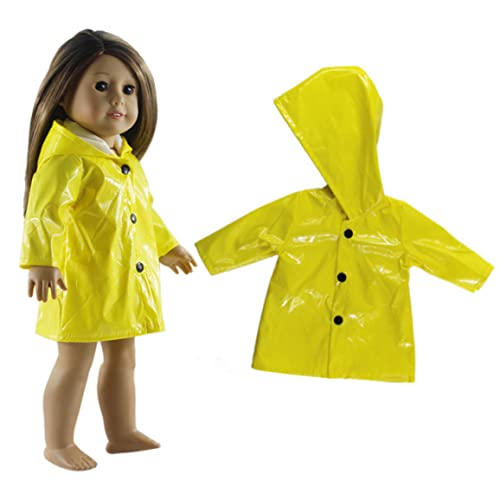 AZIDWERYQ 18 Zoll Puppe Regenmantel gelbe Regenjacke Doll Kleidung für 18 Zoll Puppen von AZIDWERYQ