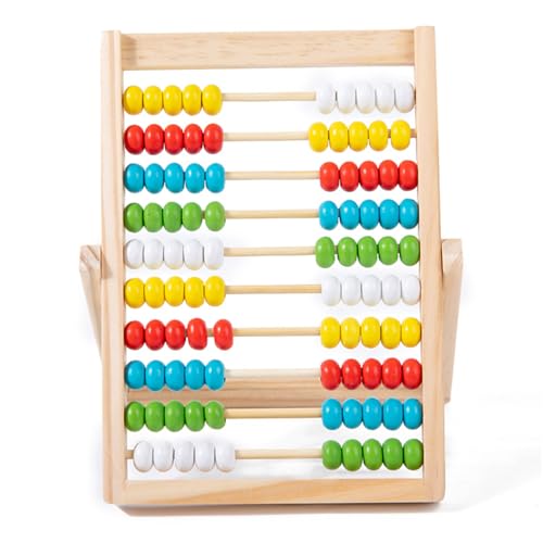 AZIDWERYQ Abacus für Kindermathematik mit mehrfarbigen Perlen, 10-Reihen-Holzabakus für Kleinkinder 3-5, Zählen von Blöcken, Vorschulen-Mathematik-Lernwerkzeuge für Kinder 6-8 Abakus für Kinder von AZIDWERYQ