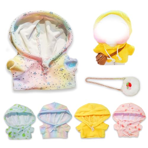 AZIDWERYQ Ausgestopfte Tierkleidung, 5pcs Kawaii Duck -Kleidersets und 1 -pc -Erdbeerbeutel, Ersatz Wiederverwendbare Kleidung für ausgestopfte Tiere von AZIDWERYQ