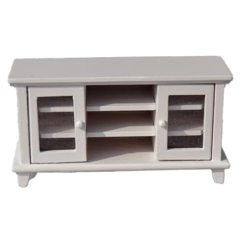 AZIDWERYQ Dollhouse TV Cabinet, 1:12 Skala Dollhouse Accessoires Miniatur Fernsehszene -Puppenhaus -Fernsehschrank für Dollhouse Möbeldekoration von AZIDWERYQ