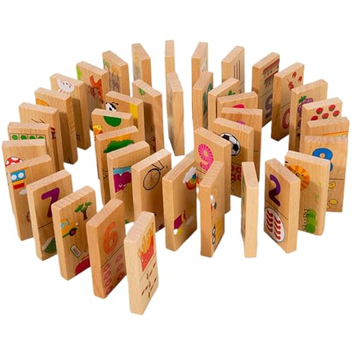 AZIDWERYQ Dominos für Kinder, doppelseitige doppelseitige Bulk-Domino-Startkit mit Aufbewahrungsbox, Bildungsnummer Matching Game, Interactive Montessori Kids Toys für 3+ Jahre alt von AZIDWERYQ