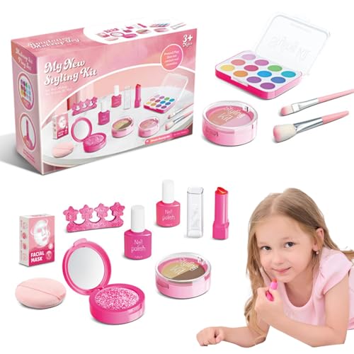 AZIDWERYQ Kinder Make -up -Spielzeugset Basic -Make -up -Kit für Mädchen, einfallsreiches interaktives Make -up süßes glattes Make -up -Spielzeug, Geschenke für Mädchen von AZIDWERYQ