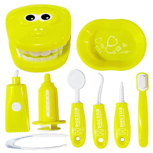 AZIDWERYQ Kinder Zahnarztspiel Set, pädagogisches Zahnarztspiel mit Zähnenmodell, Zahnbürste, Spritze und mehr, lustige Kinder tun Spielspielzeug für Jungen Girls 3+ Jahre alte Zahnarztkit für Kinder von AZIDWERYQ