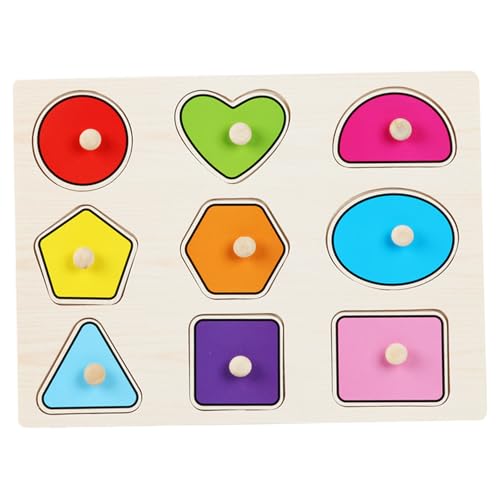 AZIDWERYQ Kleinkind-Rätsel, Form Holzrätsel für Kleinkinder 1-3, Montessori Toys Peg Puzzle Geometrische Farbpinselmaschine Great Vorschulgeschenk für Mädchen und Jungen von AZIDWERYQ