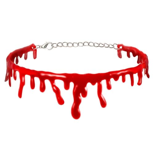 AZIDWERYQ Kreatives tropfendes Blut Halloween Party Choker Halloween Simulation Blutflecken Halskette Vampir Kostüm Zubehör Blutflecken Halskette AZIDWERYQ Kreatives tropfendes Blut Halloween Party Choker Halloween Simulation Blutflecken Halskette Vampir Kostüm Zubehör Blutflecken Halskette von AZIDWERYQ