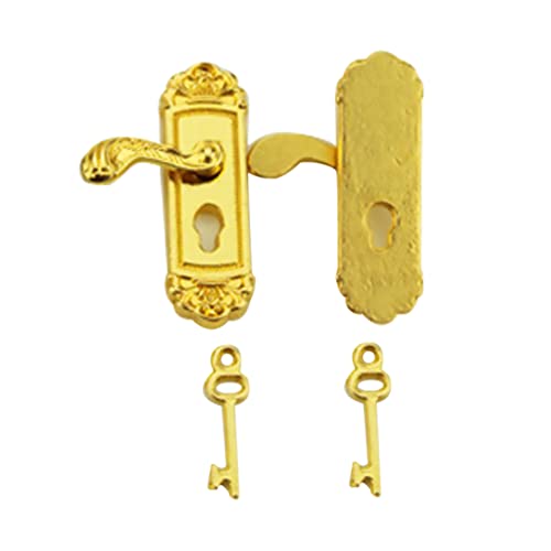 AZIDWERYQ Miniatur -Türschloss Vintage Fancy Dollhouse Türknöpfe Vivid Dollhouse Langes Griff Golden 1pair Miniatur Schloss Modell AZIDWERYQ Miniatur -Türschloss Vintage Fancy Dollhouse Türknöpfe Vivid Dollhouse Langes Griff Golden 1pair Miniatur Schloss Modell von AZIDWERYQ