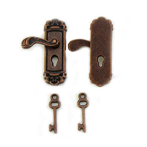 AZIDWERYQ Miniatur -Türschloss Vintage Fancy Dollhouse Türknöpfe Vivid Dollhouse Long Griff Bronze 1Pair Miniaturschloss Modell AZIDWERYQ Miniatur -Türschloss Vintage Fancy Dollhouse Türknöpfe Vivid Dollhouse Long Griff Bronze 1Pair Miniaturschloss Modell von AZIDWERYQ