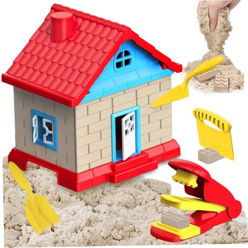 AZIDWERYQ Sandburg -Gebäude -Kit mit duftendem Sand, Schimmel und Werkzeugen Sandschlossformen, Strandspielzeug für Kinder ab 3 Jahren und höher von AZIDWERYQ