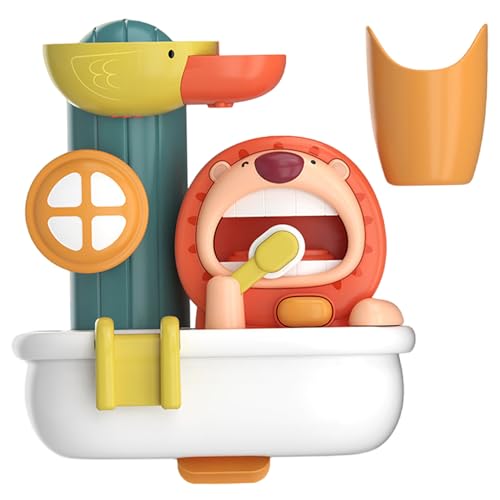 Bath Bubble Machine, niedliche Cartoon Tierbaby Bad Spielzeug mit 4 starken Saugnapfbechern, 8x8x4 Bubble Bad Spielzeug für Kleinkinder, Geburtstagsgeschenke für Jungen Mädchen Kleinkindbad Spielzeug von AZIDWERYQ