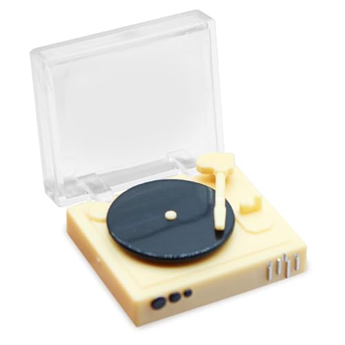 AZIDWERYQ Miniature Dollhouse Record Player, Puppenhaus -Vintage -CD -Player -Modell, 1 12 -Skala -Puppenhauszubehör von AZIDWERYQ