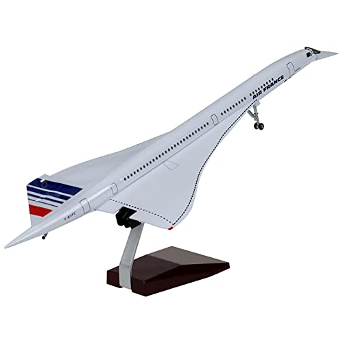 AZIZAT 1/125 Frankreich Concorde Modell Flugzeug mit Kabine Lichter, Harz Flugzeug Modell Kits Flugzeug Enthusiasten Die-Cast Modell Flugzeug für Sammlung Geschenk Ornament von AZIZAT