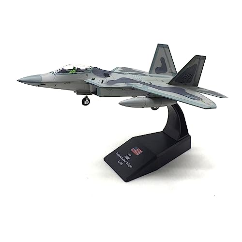 AZIZAT F-22 Raptor Fighter Attack Flugzeug Modell 1/100 Flugzeug Modelle Camo Die-Cast Flugzeug Modell Flugzeug für Sammlung Festival Geschenk Ornament von AZIZAT