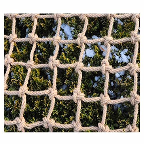 AZMINI Kinder Sicherheitsnetz, Hanfseilnetz, Kletternetz, Balkontreppennetz, Fotowanddekoration Trennwand Deckennetz, Hindernisschutz Gartenzaunnetz Durchmesser 4mm,6mm,8mm(4mm,3x3m(9.84X9.84ft)) von AZMINI