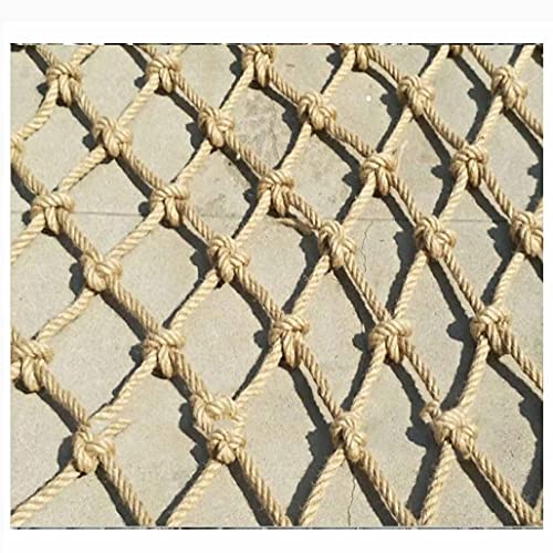 Hanfseil Hanf-Seilnetz-Fracht-Sicherheitsnetz, Kinder-Schaukel Geländer Schutznetz Heavy Duty Hanf-Seil, Outdoor-Aufstieg Net Pflanze Dekor Net Seilleiter Zaun Mesh katzen netz Durchmesser 4mm(2x3m(6. von AZMINI