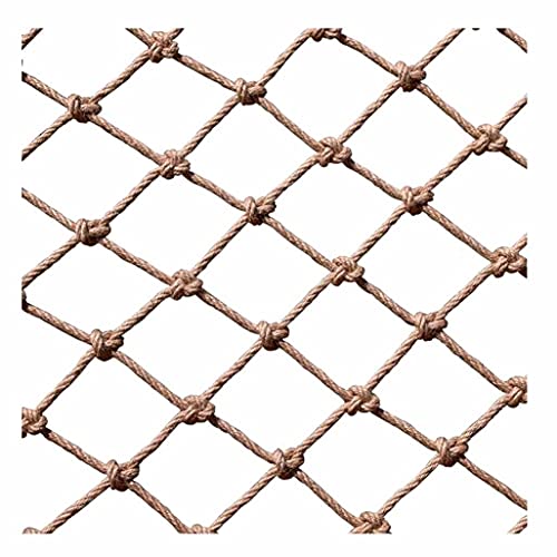 Hanfseil Netz Balkon Geländer Schutz Zaun Netz Kinderschutz Sicherheitsnetz Baumhaus Kletternetz Kindersicherheitsnetz Gartenpflanze Twisted Manila Naturbaumwolle Jute Uniform Mesh 4mm(Größe:1x1m/3.3x von AZMINI