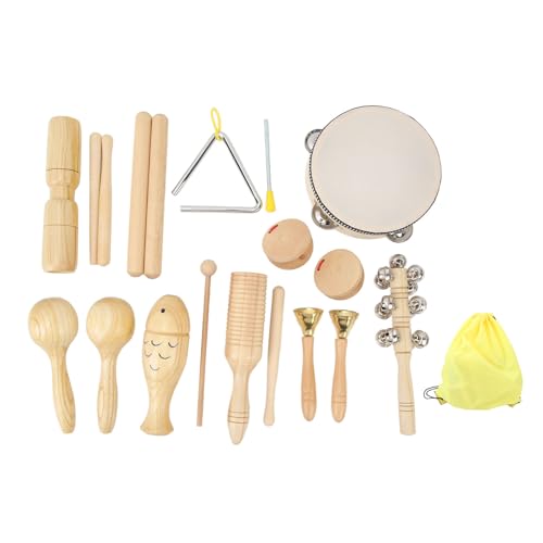 10-teiliges Percussion-Instrumenten-Set aus Holz und Edelstahl für Kinder von AZMUDE