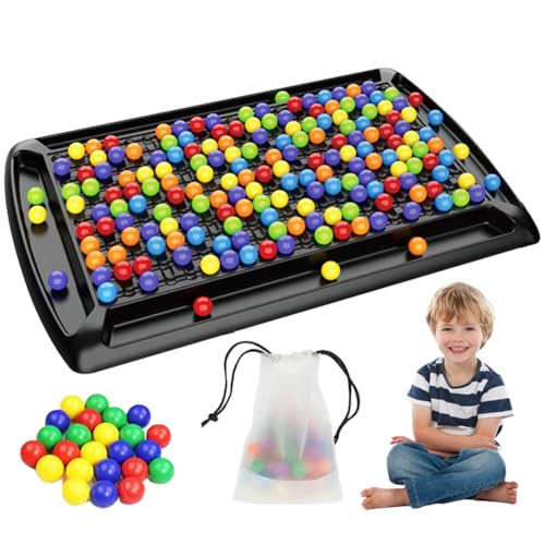 AZURAOKEY 2024 Neues Intellektuelles Schachbrett Doppelduell, 241 Stück Brettspiel Kugeln,Elimination Brettspiel, Rainbow Ball Brettspiel, Schachbrett Bunte Kugeln für Kinder und Erwachsene von AZURAOKEY