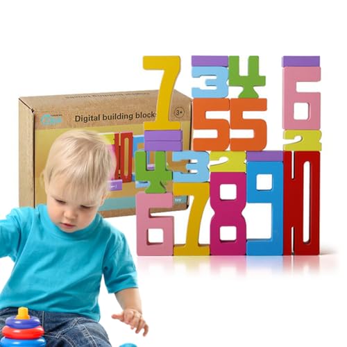 AZURAOKEY Zahlenbausteine,Holz Zahlen,Holz Zahlenblock Spielzeug Set for Kinder, Montessori Spielzeug, Balance-Wettbewerbsspielzeug, for Jungen und Mädchen von AZURAOKEY