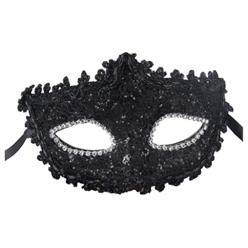 AaaozKjie Venezianische Maske Damen Elegante Schwarz Spitze Maske Fasching Party Kostüm Cosplay Venezianische Maske Damen Lace Maskenball Maske von AaaozKjie