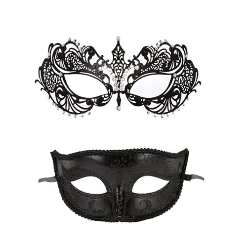 AaaozKjie Venezianische Maske Damen Karneval Maskerade Party Cosplay Maske Fasching Schwarz Maskenball Lace Karneval Maske von AaaozKjie