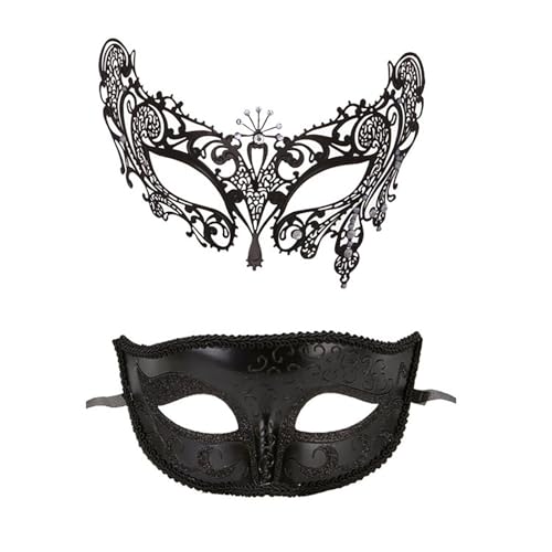 AaaozKjie Venezianische Maske Damen Karneval Maskerade Party Cosplay Maske Fasching Schwarz Maskenball Lace Karneval Maske von AaaozKjie