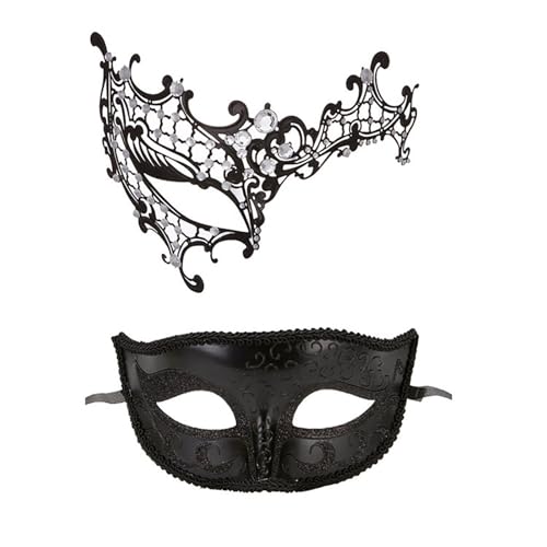 AaaozKjie Venezianische Maske Damen Karneval Maskerade Party Cosplay Maske Fasching Schwarz Maskenball Lace Karneval Maske von AaaozKjie