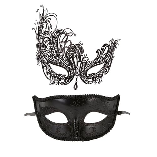 AaaozKjie Venezianische Maske Damen Karneval Maskerade Party Cosplay Maske Fasching Schwarz Maskenball Lace Karneval Maske von AaaozKjie