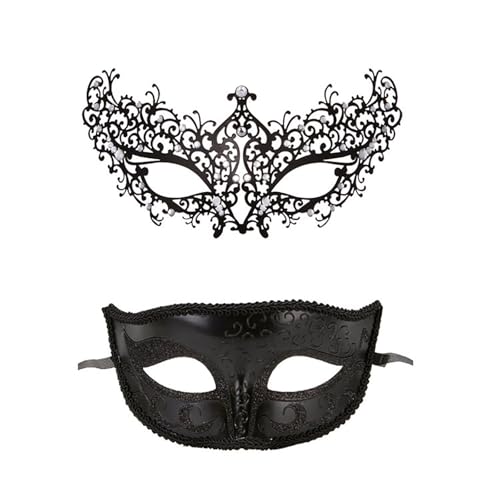 AaaozKjie Venezianische Maske Damen Karneval Maskerade Party Cosplay Maske Fasching Schwarz Maskenball Lace Karneval Maske von AaaozKjie