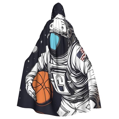 Aakdgd Astronauten-Weltraum-Basketball-Druck, Halloween, Erwachsenen-Umhang mit Kapuze, für Kostümpartys und Themenveranstaltungen von Aakdgd