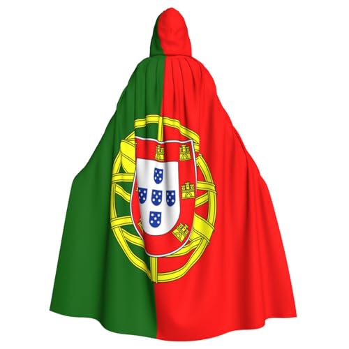 Aakdgd Kapuzenumhang mit portugiesischer Flagge, für Halloween, Erwachsene, für Kostümpartys und Themenveranstaltungen von Aakdgd