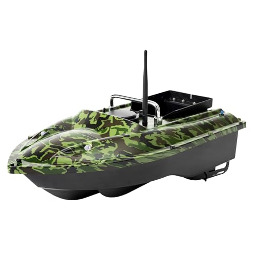 500M Ferngesteuert Futterboot,Futterboot Angeln,1.5 kg Fernbedienung Boot,RC Köder-Boot,Nachtangeln Fischköder mit LED-Licht,2-3 Stunden Akkulaufzeit,Für Seen Flachen Gewässern,Camouflage von Aangeebone