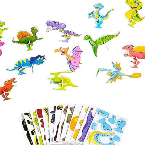 Aaoehiewp 25PCS Puzzle 3D Cartoon Dinosaurier Puzzle 2024 Neue Kinder 3D Puzzle Cartoon Jungen und Mädchen Puzzle Spielzeug von Aaoehiewp