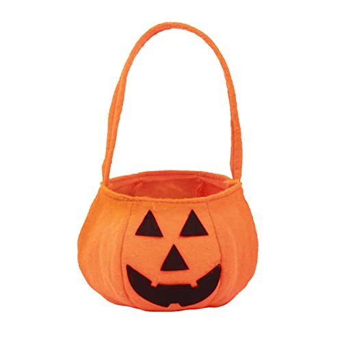 Aaoehiewp Halloween Süßigkeiten Eimer Halloween Kürbis Süßigkeiten Taschen Für Kinder Tote,Süßigkeiten Polyester Tragbare Orange Kürbis Handtasche Für Kinder Halloween Party von Aaoehiewp