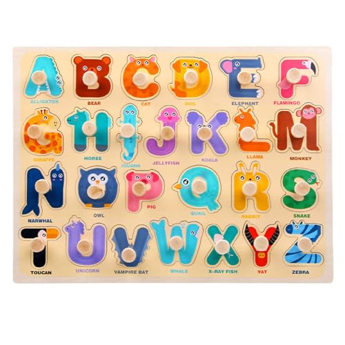 Aaoehiewp Puzzle Für Kinder Baby Geschenk Geschenke Für Jungen Mädchen Holz Puzzles Für Kleinkinder Baby Geschenke Geburtstagsgeschenke Farbe Und Brief Kognition Spielzeug von Aaoehiewp