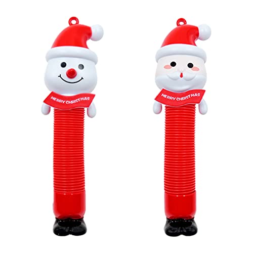 Aaoehiewp Santa Old Man Weihnachtsbaum Sensorische Stretch Tubes Kinder Dekompression Spielzeug Teleskopbalg Sensorische Spielzeug Farbe Stretch Tube Teleskoprohr von Aaoehiewp