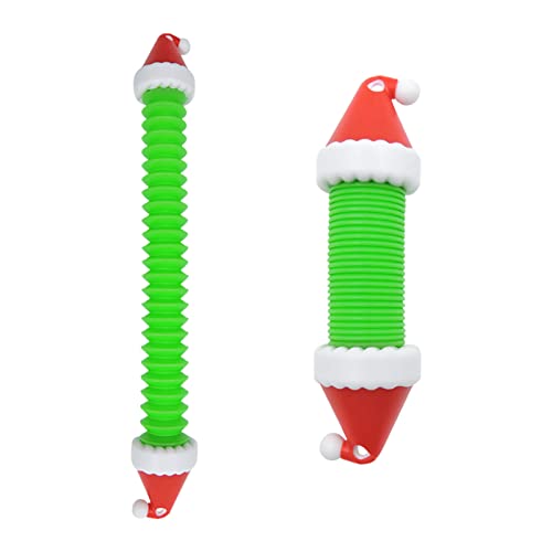 Aaoehiewp Santa Old Man Weihnachtsbaum Sensorische Stretch Tubes Kinder Dekompression Spielzeug Teleskopbalg Sensorische Spielzeug Farbe Stretch Tube Teleskoprohr von Aaoehiewp