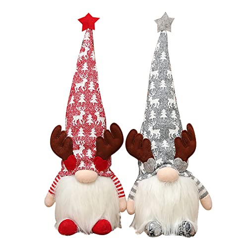 Aaoehiewp Weihnachtsgeweih Weihnachtsmann Glühende Faceless Plüsch Puppe Zwerg Puppe Faceless Puppe Kinder Geschenk für 1 Paar von Aaoehiewp