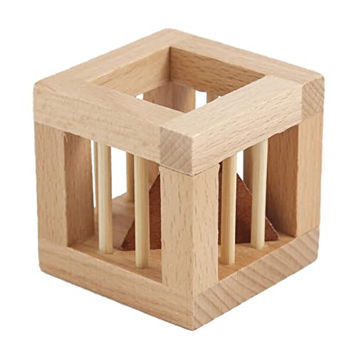 Aaoehiewp Geheime Pyramiden Holz Gehirn Teaser Intelligenz Puzzle IQ Cube Trick 3D Kid Toy von Aaoehiewp