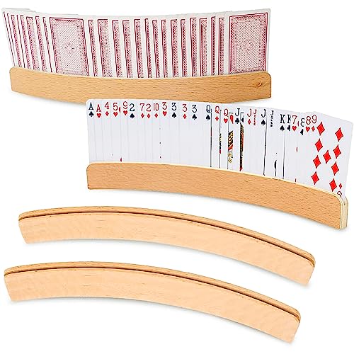 Aatpuss 2 Stück Kartenhalter Kinder,Kinder Spielkartenhalter Holz,Kartenhalter Spielkarten,Kartenhalter Kinder Spielkarten,Hände Poker Halter für Kinder, Senioren, Erwachsen, Behinderte von Aatpuss