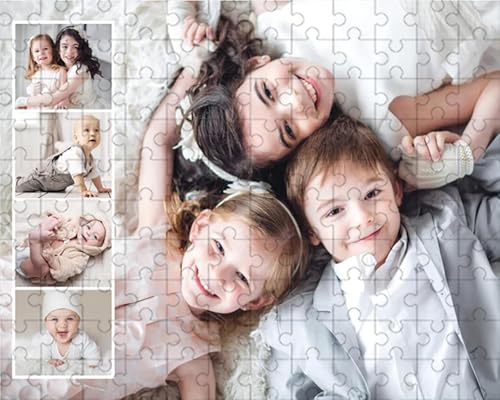 Personalisierte Puzzles für Kinder, 120/300/500/1000 Teile, beste individuelle Holzfotopuzzles für Haustiere Geschenke für Familien (5 Fotos) von Aayahakawa