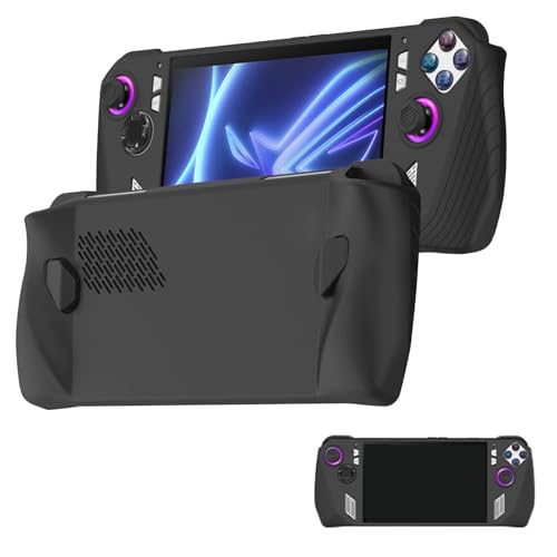 Silikon-Schutzhülle für ASUS ROG Ally Gaming-Konsole für ROG Ally Silikon-Schutzhülle mit Absorption Anti-Scratch Cover Protector ROG Ally Zubehör (Schwarz) von Aayahakawa