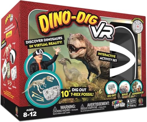 Abacus Brands STEAM Dino Dig VR – Virtual Reality Kids Science Kit, Buch und interaktives Dampf-Lernaktivitätsset (spanische Version) – für Kinder ab 8 Jahren von Abacus Brands