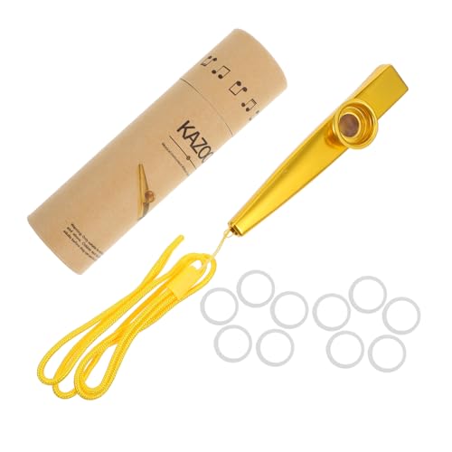 1 Satz Kazoo-Set Kazoo-Instrument Elektrischer Kazoo Leistungs-Kazoo Kazoo Für Anfänger -Kazoo Kazoos Für Anfänger Kazoos Mit Lanyards Kleiner Kazoo Golden Aluminiumlegierung Abaodam von Abaodam