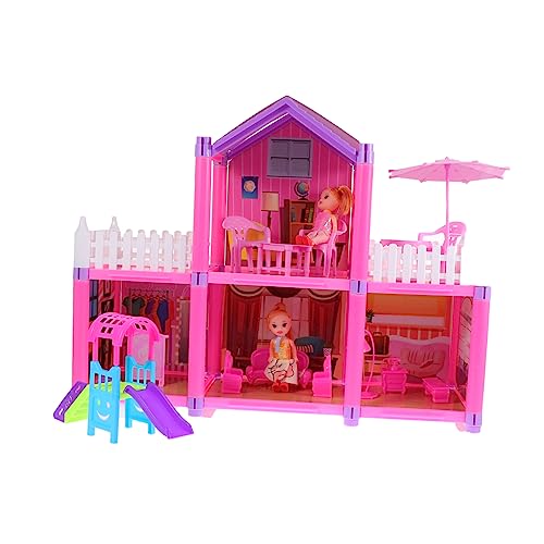 1 Satz Schloss selber Bauen spielhaus Playhouse for sankastenspielsachen bastelset Hausspielzeug zusammenbauen für Mädchen zusammenbauen Plastik Rosa Abaodam von Abaodam