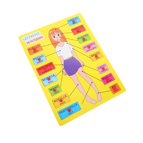 1 Satz Spanisches Rätsel Puzzle-Spielzeug Für Den Menschlichen Körper Kindererkennungsspielzeug Anatomie-Puzzle Körperteile Puzzle Interaktiver Menschlicher Körper Puzzlematte Holz Abaodam von Abaodam