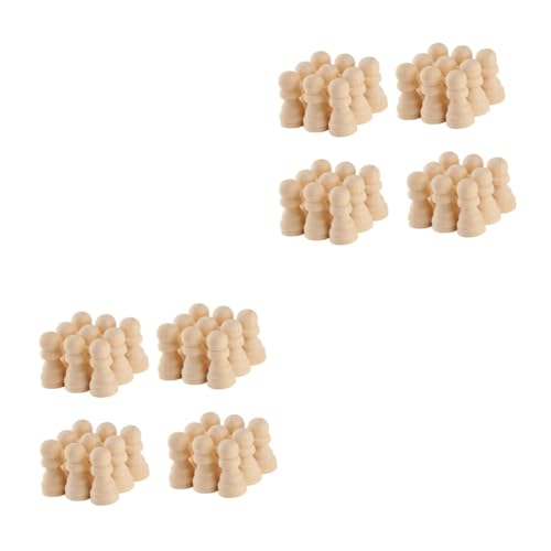 100 Stück Holz Schachfiguren Brett Standard Schach DIY Malerei Basteln Steckpuppen Holzmalerei Basteln Graffiti Marionette Schachspiel Zubehör DIY Holzhandwerk Basteln Abaodam von Abaodam