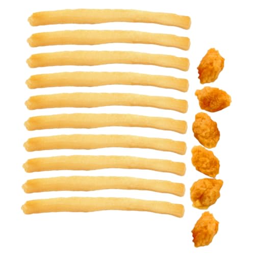 16 STK Pommes-Modell Fast Food Realistische Lebensmittel Fast Food gefälschte Spielnahrung gefälschte Pommes Frites gefälschtes Essen Kinderspielzeug PVC Khaki Abaodam von Abaodam