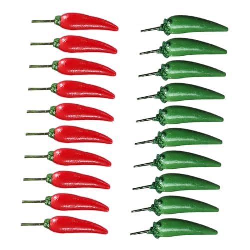 20 Stück Mini Chili Modell Herbstdekoration Für Die Küche Mini Paprika Gemüse Chiltepin Pfeffer Scharfe Paprika Küchen Chili Requisiten Pfeffer Schrank Dekoration Chili Abaodam von Abaodam